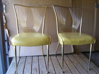Midcentury Modern Pair Of Virtue Brothers Of California Retro Dining Chairs photo