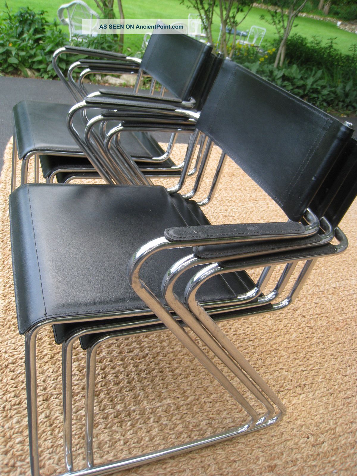 6 Gastone Rinaldi Chrome And Leather Chairs Selig? Mid Century Emaculate Mid-Century Modernism photo