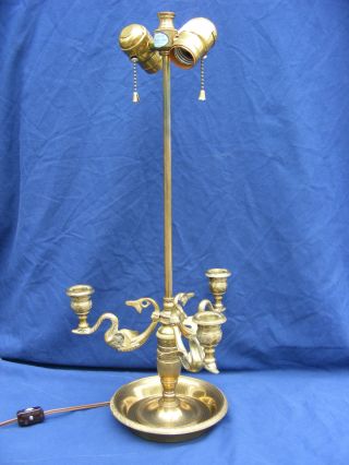 Mid Century 1972 Vintage Brass Figural Chapman Bouillotte Needs Shade Rare photo