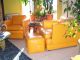 Midcentury Modern Lounge Tangerine Naugahyde Phister Style Club Chair & Ottoman Mid-Century Modernism photo 2