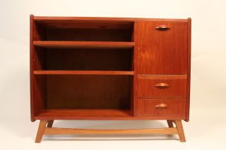 Mid Century Danish Modern Low Teak Bookshelf photo