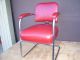 Midcentury Automatic Modern Breuer Design Naugahyde Chrome Cantilever Chair Mid-Century Modernism photo 2