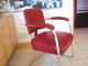 Midcentury Automatic Modern Breuer Design Naugahyde Chrome Cantilever Chair Mid-Century Modernism photo 4