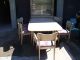 Midcentury Modern Blonde Oak Retro Dining Room Table & 6 Chairs With China Hutch Mid-Century Modernism photo 2