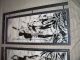 Midcentury Modern Moorish Reverse Painting On Gold Glitter Glass Frame Mid-Century Modernism photo 5