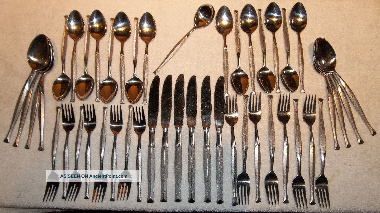 46 Pcs.  Stanley Roberts Spartan Mid - Century Danish Modern Stainless Flatware Mid-Century Modernism photo
