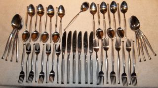 46 Pcs.  Stanley Roberts Spartan Mid - Century Danish Modern Stainless Flatware photo