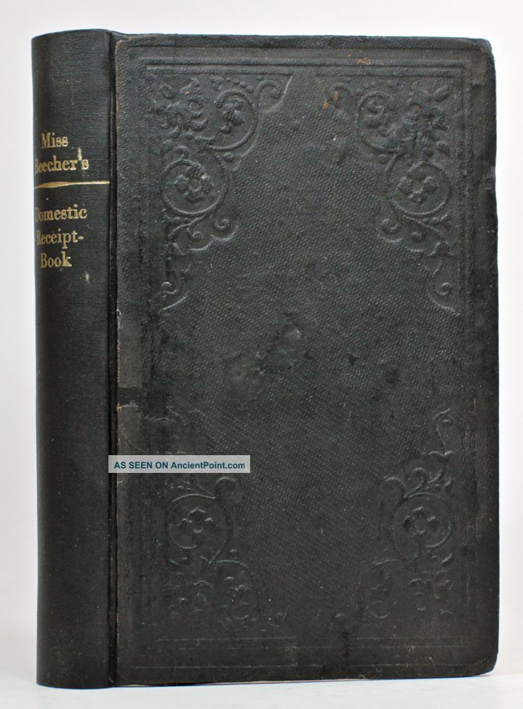 1854 Antique Victorian Domestic Cookbook Baking Recipes Bread Making Cookery Vtg Victorian photo