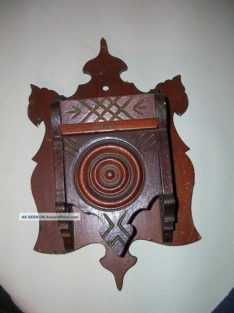 Victorian Wall Match Box Holder Striker Wooden Victorian photo