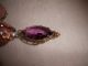 Antique Victorian Lavalier Necklace ~ Amethyst Glass Stone ~ Matching Chain ~ Victorian photo 7