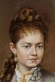 19thc Antique John L Harding O/c Portrait Oil Painting Young Victorian Woman Victorian photo 5