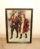 Orig 1907 Victorian Children With Christmas Tree,  Vintage Tiger Wood Frame Picture Frames photo 9