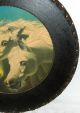 Large 22in Round Fumed Oak Antique Frame Pharaohs Horses Print Colorful & Picture Frames photo 4