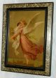 Victorian 1880 ' S Guardian Angel & Child Print Eastlake Faux Marble Old Frame Picture Frames photo 2