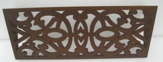 Antique Victorian Fretwork Style Pierce Carved Wall Pocket photo
