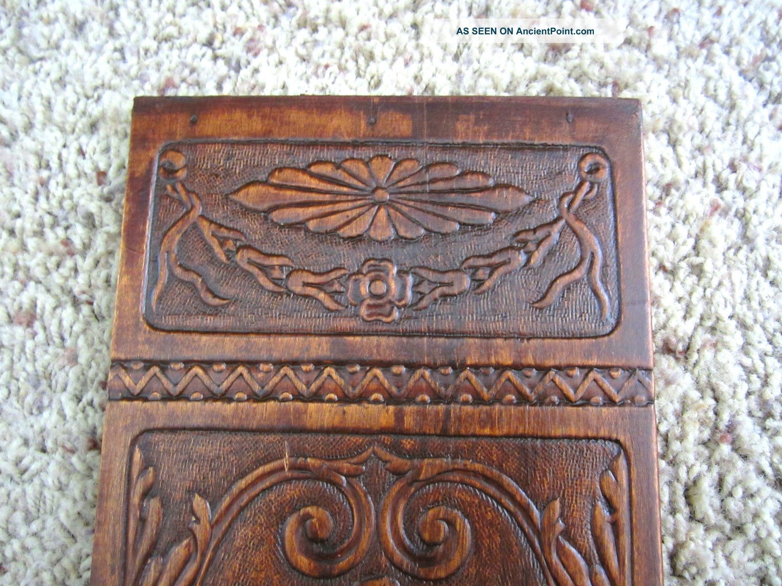 3 Embossed Carved Acanthus Leaf Panels Victorian Bell Flower Stand Swag Plaques Parts & Salvaged Pieces photo