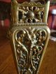 Antique Pair Of Victorian Brass Garnitures Ornate Decorative Holders Devils Head Metalware photo 3
