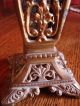 Antique Pair Of Victorian Brass Garnitures Ornate Decorative Holders Devils Head Metalware photo 4