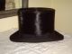 Antique 1900s Gentlemans Black Silk Top Hat Victorian photo 4