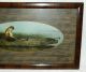 Unique Early 1900 Lonely Lady In Boat Print Antique Faux Finish Frame Old Glass Picture Frames photo 2