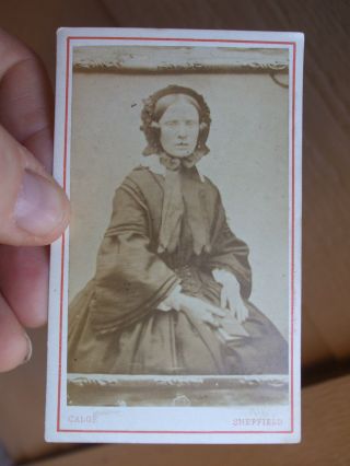 Rare 19thc Cdv Photo Copy From A Daguerreotype Of A Lady Sheffield Uk photo