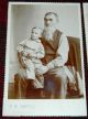 Pair Victorian 1900 Cabinet Cards Papa & Son Long Beard Sanders Monee Illinois Victorian photo 1
