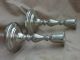 Rare Antique Wallace Pewter 19th Centr Candlestick Pair P1030 Colonial Victorian Victorian photo 8