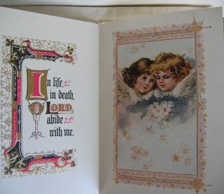 Victorian Gift Booklet Abide With Me By H.  F.  Lyte Illuminuated,  Lovely Chromos photo