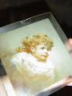 Antique Victorian Girl Portrait On Beveled Glass With Stand Victorian photo 1