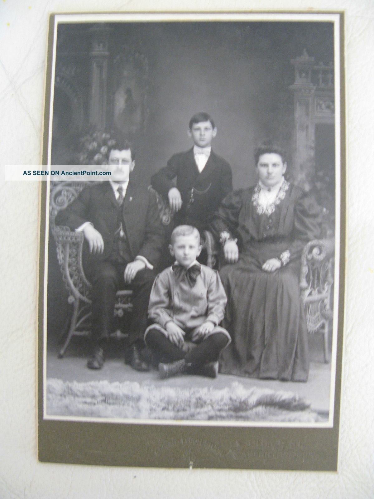 Antique Victorian Edwardian Clothes Costume 2 Boys Family Cabinet Photo Pa Victorian photo