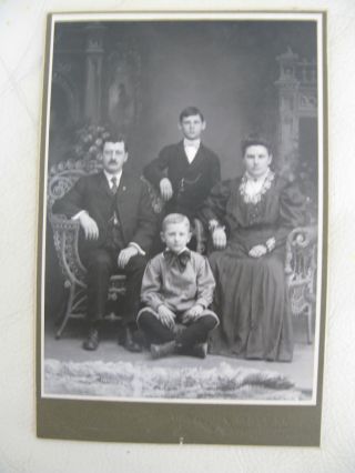 Antique Victorian Edwardian Clothes Costume 2 Boys Family Cabinet Photo Pa photo