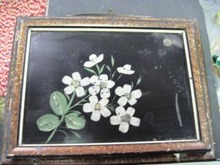 Antique Victorian Wall Pocket Rack Floral Hand Painted photo