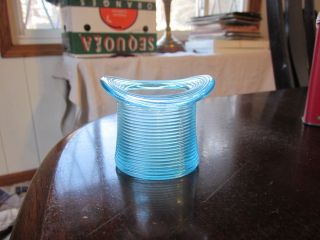 Victorian Turquoise Glass Toothpick Match Top Hat Holdr photo