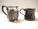 Child Mug Cups 2 Antique Victorian Quad Plate Silverplate Van Bergh Silver Co Victorian photo 2