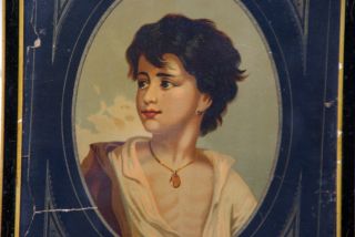 Antique 19th Century Victorian Portrait Print Of A Pretty Teen Boy In F photo
