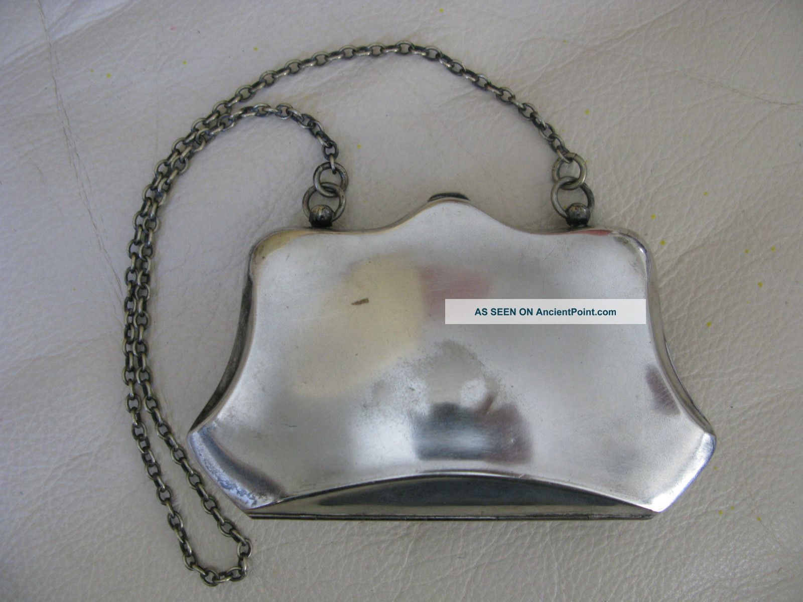 Antique Victorian Edwardian Art Nouveau G Silver Sleek Classic Coin Clam Purse Victorian photo