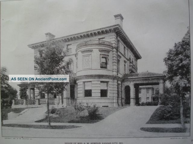 House Of Mrs.  A.  W.  Armour,  Kansas City,  Mo.  1903 Photo Victorian photo