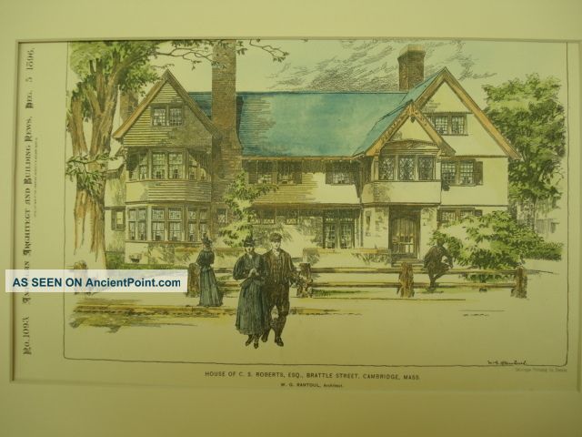 C S Roberts House,  Cambridge,  Ma,  1896,  Plan Victorian photo