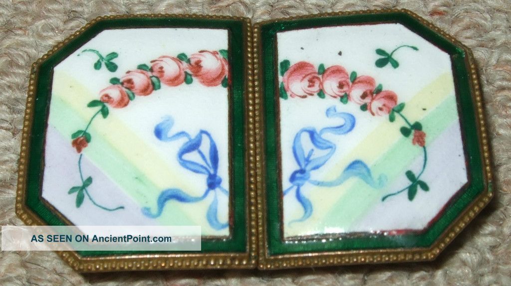 Antique Victorian Enamel Buckle C1890 - Bows & Ribbons Victorian photo