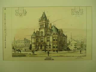 Us Court House & Post Office,  Macon,  Ga,  1886, photo