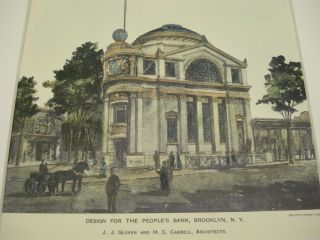 Design For People ' S Bank,  Brooklyn,  1898,  Plan photo