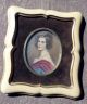 Antique Signed Wills Victorian Lady Oil Painting On Celluloid In Celluloid Frame Victorian photo 2