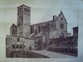 Church Of St.  Francis,  Assisi,  Italy 1885.  Photogravure photo