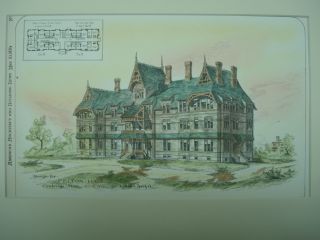 Felton Hall,  Cambridge,  Ma,  1879,  Plan photo