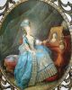 Vtg Marie Antoinette Portrait Print Therese De Savoie Gautier Italy Framed Glass Victorian photo 1