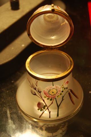 Great Victorian Hand Painted Satin Glass Dresser Jar photo