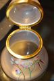 Great Victorian Hand Painted Satin Glass Dresser Jar Jars photo 8