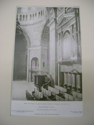 St.  Paul ' S Chapel,  Columbia U. ,  Ny,  1907,  Lithograph photo