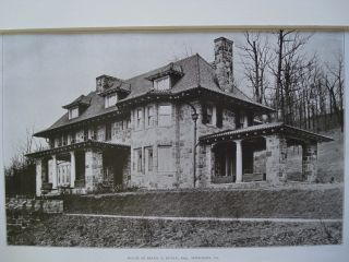 House Of Frank Rutan,  Sewickley Pa.  1907 Photogravure photo