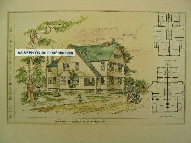 Rutan Double House,  Brookline,  Ma,  1885,  Plan Victorian photo